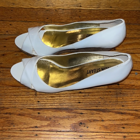 🌹Colin Stuart White Leather Wedge Shoes 🌹 - Picture 3 of 6